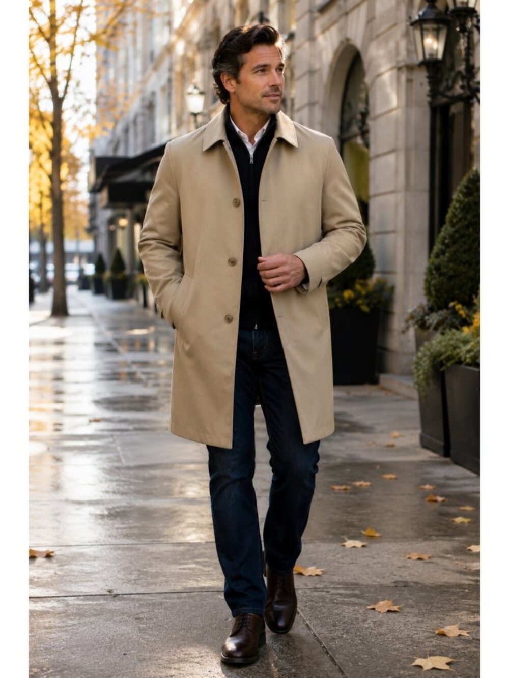 Burberrys Beige Trench Coat Mens Size 52 With Nova Check Lining Made In England